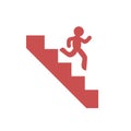 going down stairs symbol Royalty Free Stock Photo