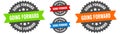 going forward sign. round ribbon label set. Seal Royalty Free Stock Photo