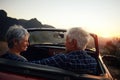 Going on a good old road trip. a senior couple enjoying a road trip. Royalty Free Stock Photo