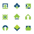 Going green for natural business success arrow up logo icon Royalty Free Stock Photo