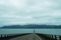 Going over the Astoria-Megler Bridge en route to Washington State from Oregon, crossing the Columbia River Royalty Free Stock Photo