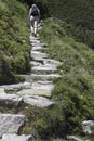 Going on the peak in mountains Royalty Free Stock Photo