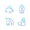 Going to dentist gradient linear vector icons set