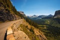 Going to the Sun Road with panoramic view of Glacier National Park Royalty Free Stock Photo