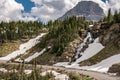 Going-to-the-Sun Road is a scenic mountain road in the Rocky Mountains of the western United States, in Glacier National Park in M Royalty Free Stock Photo