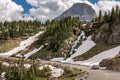 Going-to-the-Sun Road is a scenic mountain road in the Rocky Mountains of the western United States, in Glacier National Park in M Royalty Free Stock Photo