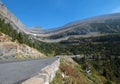 GOING TO THE SUN ROAD AT SIYEH BEND IN GLACIER NATIONAL PARK IN MONTANA USA Royalty Free Stock Photo