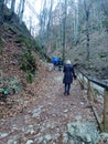 Going to the Ursu Cave Rasnov Brasov Transylvania Romania