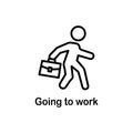 Going to work icon. Trendy Going to work logo concept on white background from People collection. Suitable for use on Royalty Free Stock Photo