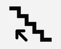 Going Up Stairs Icon Staircase Steps Stairwell Up Stair Well Case Ladder Walk Climb Escalator Exit Shape Sign Symbol Vector