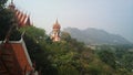 On the high mountain stands the Buddhist temple of the tiger cave Thailand