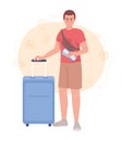 Going on vacation to tropical destination 2D vector isolated illustration