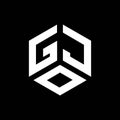 GOJ letter logo design on black background. GOJ creative initials letter logo concept. GOJ letter design Royalty Free Stock Photo