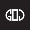 GOJ letter logo design on black background. GOJ creative initials letter logo concept. GOJ letter design Royalty Free Stock Photo