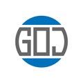 GOJ letter logo design on white background. GOJ creative initials circle logo concept. GOJ letter design Royalty Free Stock Photo