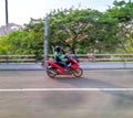 An gojek driver on dutty Royalty Free Stock Photo