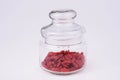 Goji Beeries In A Glass Jar Royalty Free Stock Photo