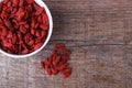 Goji berries in a bowl Royalty Free Stock Photo