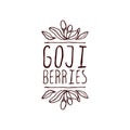 Goji berries hand-sketched typographic element