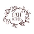 Goji berries hand-sketched typographic element