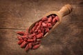 Goji berries in a spoon Royalty Free Stock Photo