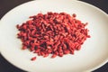 Goji berries in a white plate