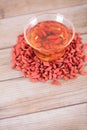 Goji berries and wolfberry tea Royalty Free Stock Photo