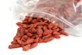 Goji berries in zip lock bag isolated Royalty Free Stock Photo