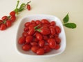 Goji berry, wolfberry in a bowl Royalty Free Stock Photo