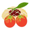 Goji dessert icon isometric vector. Fresh ripe red goji berry and fruit cookie