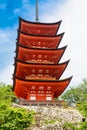 Goju-no-to pagoda of Itsukushima Shrine on Miyajima, Japan Royalty Free Stock Photo