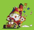 Gokart reindeer style. Santa Claus delivery the gifts Royalty Free Stock Photo