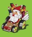 Gokart reindeer style. Santa Claus delivery the gifts Royalty Free Stock Photo