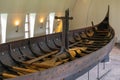 Gokstad ship excavated from ship burial archeological site, exhibited in Viking Ship Museum on Bygdoy peninsula of Oslo, Norway Royalty Free Stock Photo