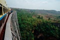 Gokteik Viaduct is a railroad bridge in Myanmar with Train and p Royalty Free Stock Photo