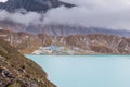 Gokyo lake Ngozumpa glacier view from Renjo La pass Nepal.