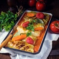 Golabki - polish cabbage rolls in tomato sauce Royalty Free Stock Photo
