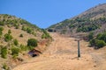 Ski slope on Mount Hermon at summer, Israel Royalty Free Stock Photo