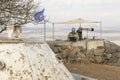 Golan Heights, Israel, December 22, 2016: The peacekeeper from the UN