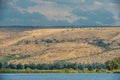 Golan Heights. View of the Golan heights from Hula Valley, Israel Royalty Free Stock Photo