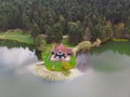 Aerial view of Golcuk Lake in Bolu, Turkey. Royalty Free Stock Photo