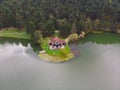 Aerial view of Golcuk Lake in Bolu, Turkey. Royalty Free Stock Photo