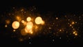 Gold abstract bokeh background. real dust particles with real lens flare stars. glitter lights . Abstract lights defocused. Royalty Free Stock Photo