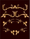 Gold abstract design elements Royalty Free Stock Photo