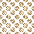 Gold abstract flowers pattern. Hand painted floral seamless background.