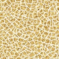 Gold abstract mosaic seamless pattern. Vector golden background. Endless texture. Ceramic tile fragments.