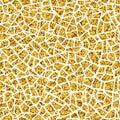 Gold abstract mosaic seamless pattern. Vector golden background. Endless texture. Ceramic tile fragments. Royalty Free Stock Photo