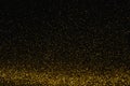 Gold abstract pattern glitter stardust sparkling lights grunge on black