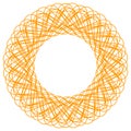 Gold abstract spirograph. Geometric decoration element, vector illustration