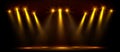 Gold abstract stage with spotlight for party show Royalty Free Stock Photo